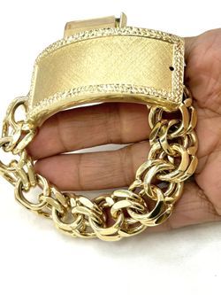 147.8 Gms 10KT YG Solid Chino Link Bracelet 