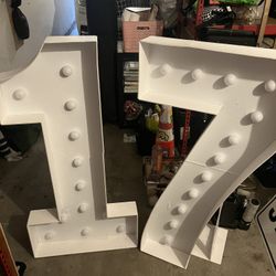 Light up Large 17 Marquee Numbers 5ft High