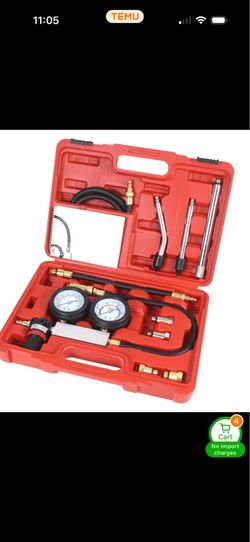 Cylinder Leak Down Tester Kit, Automotive Engine Compression Leakage Test Kit with Extension Rod, Multi-Function for Gasoline Engines, Pressure Check 