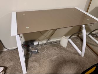 Glass Computer Desk – Z-Design Alberta – $60 OBO