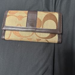 Vintage Leather Coach Purse Tan And Brown 