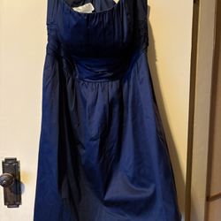 David’s Bridal Strapless Dress Navy Size 20