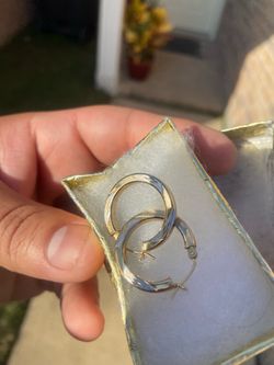 14k solid gold hoops earrings 1.9gr
