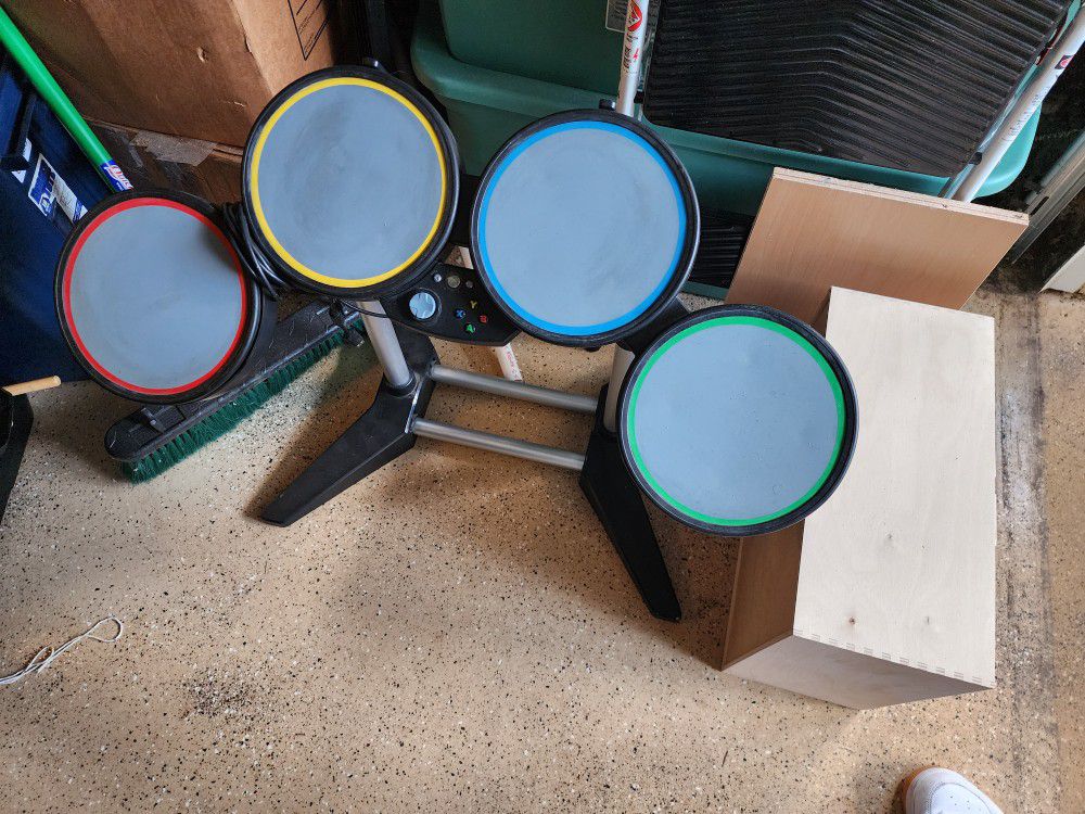 PS2 Rock Band Drums And Microphone