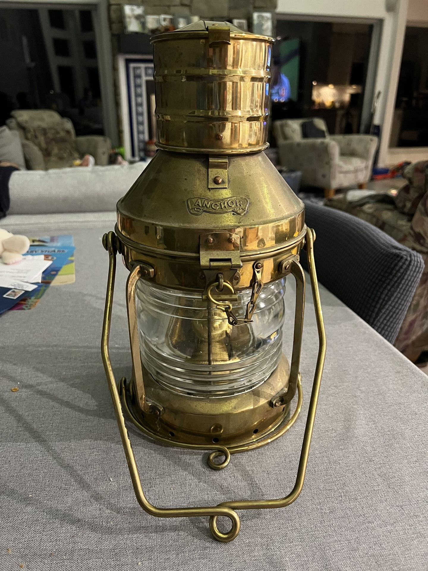 Vintage Anchor Maritime Oil Burning Lamp