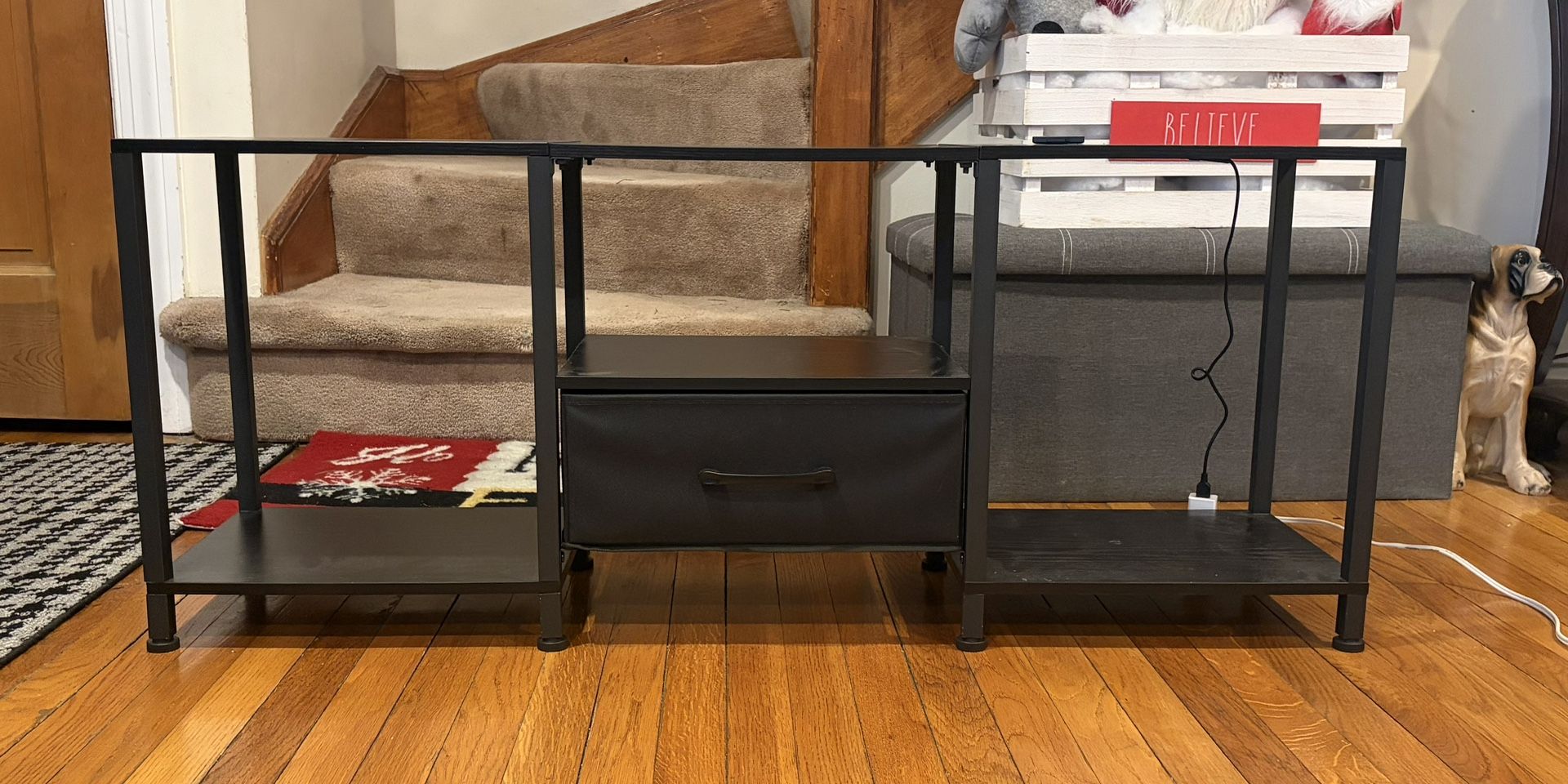 TV Stand with Cloth Drawer and LEDs