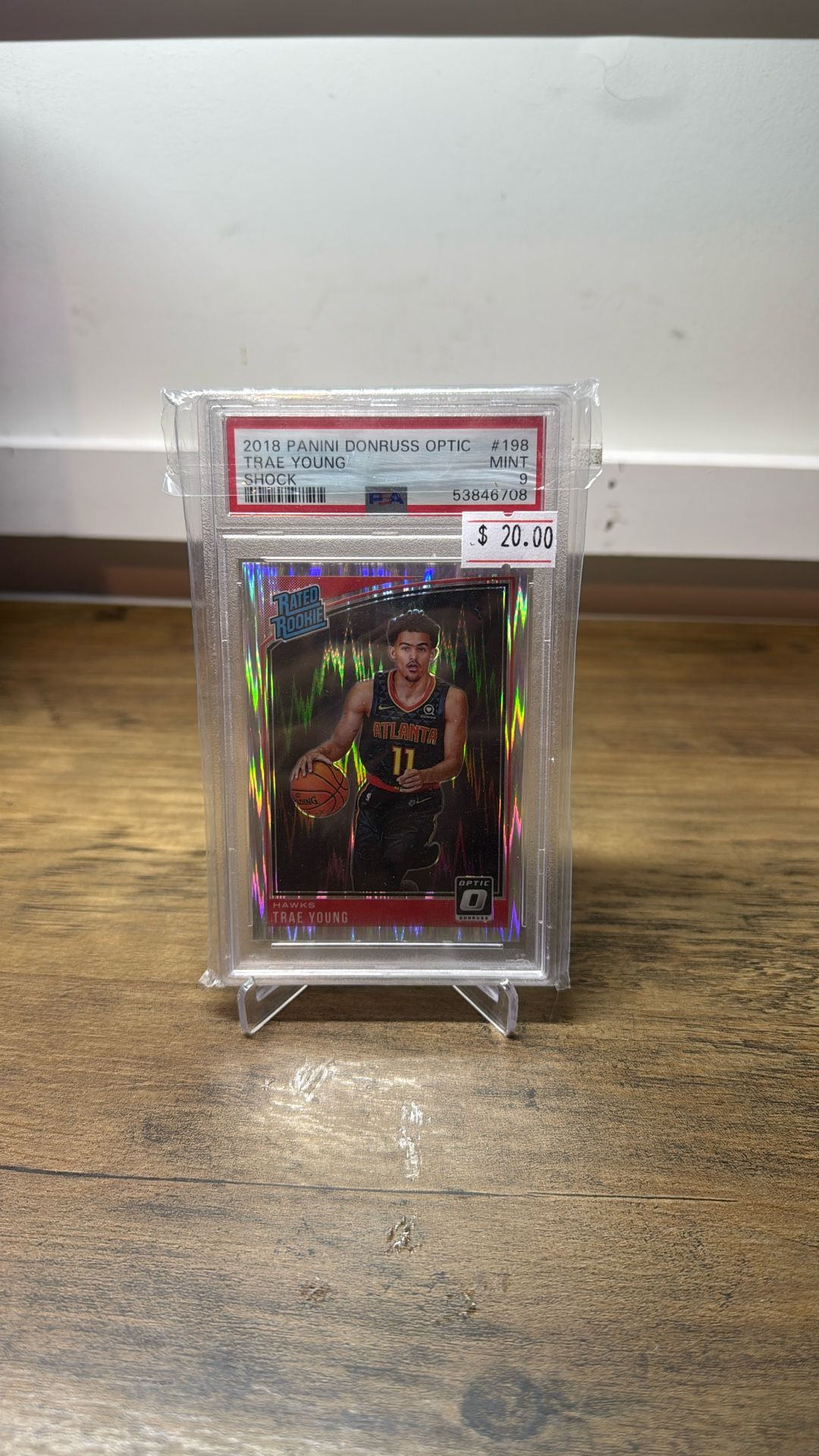 Trae Young Panini Optic Shock PSA 9 NBA Sport Card Rookie