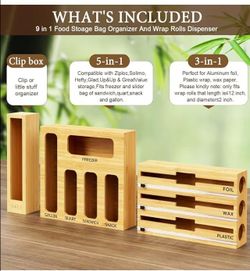 (NEW) Bamboo Foil and Plastic Wrap Organizers - $25 (Tigard)