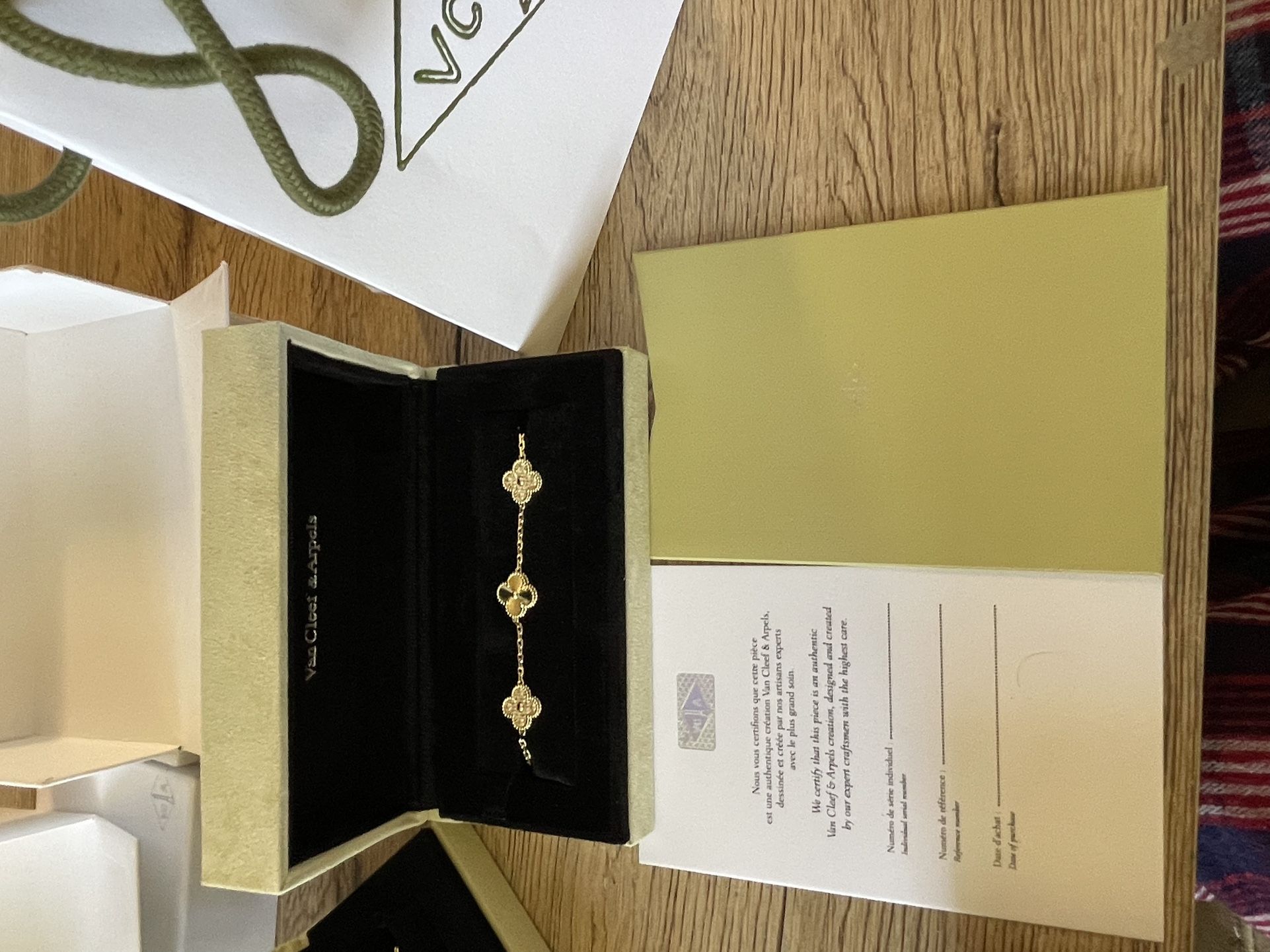 Van Cleef And Arpels Gold With Diamond Bracelet 
