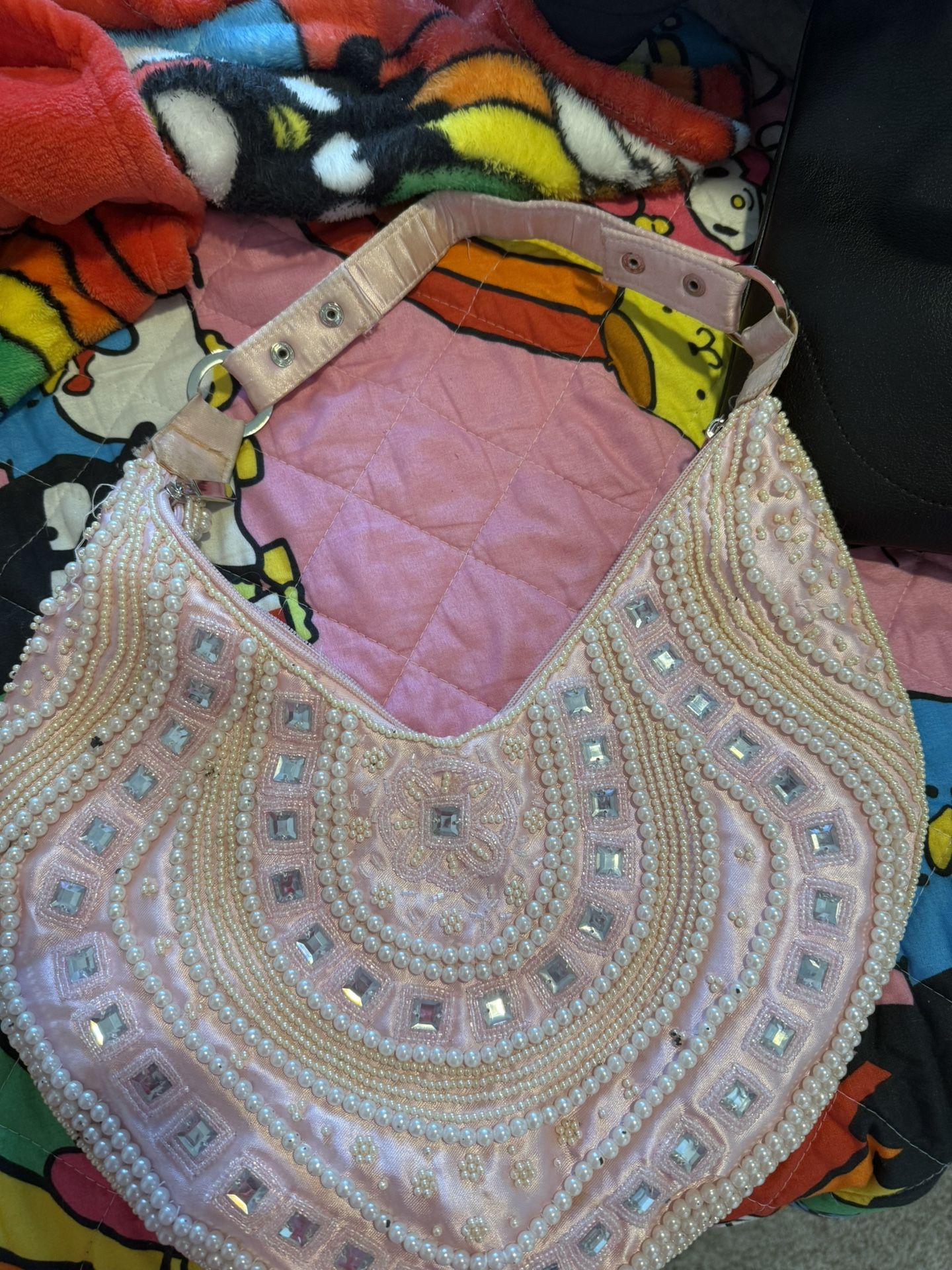 Vintage Pink Beaded Bag