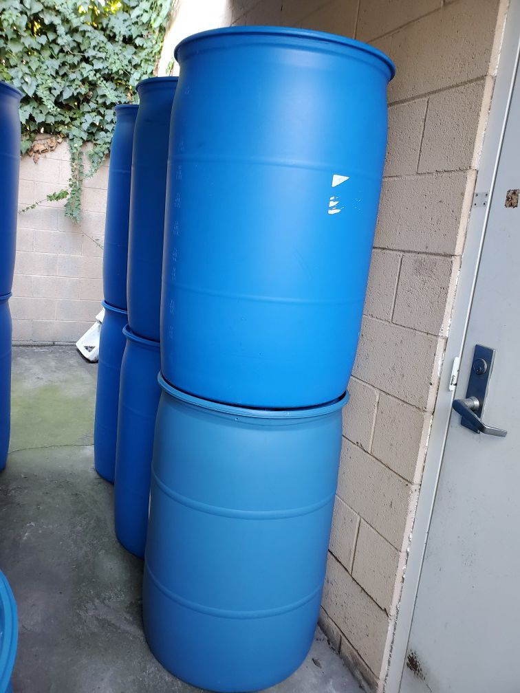 Plastic Blue Rain Water/Food Grade Barrel 55 gallons