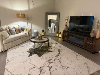 Occasional table - Travertine Stone and iron Round coffee table