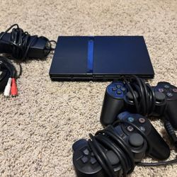 PS2 Slim W/ Two Controllers 