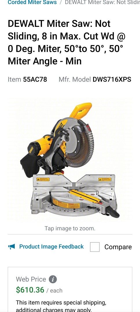 Dewalt Chop Saw 10" 