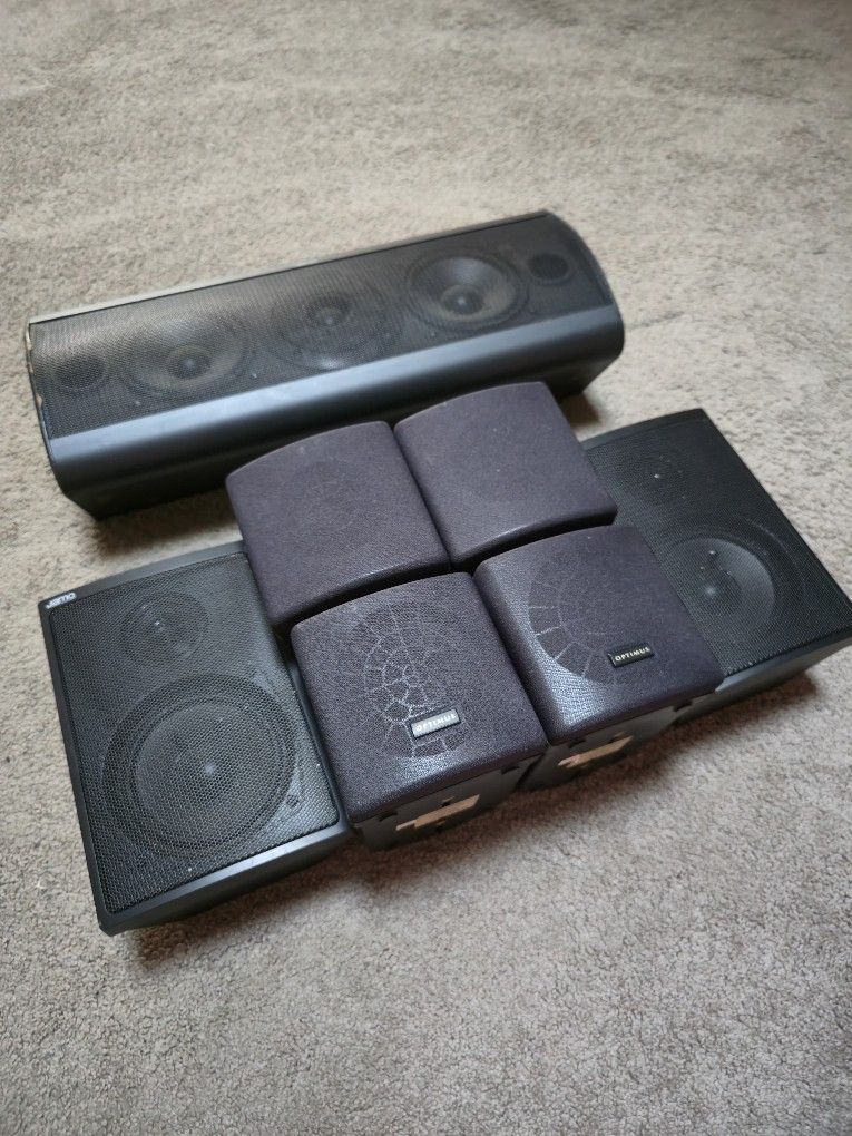 Speakers Home Theater Surround Sound Audio JAM Center 100 Optimus XTS-20AV Speakers Subwoofer Center Channel Speaker Theatre