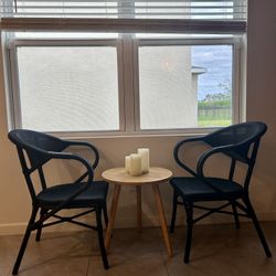 2 Black Chairs Indoor/Outdoor