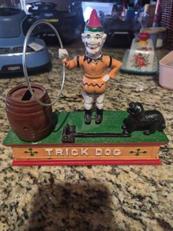 Trick Dog Cast Iron bank