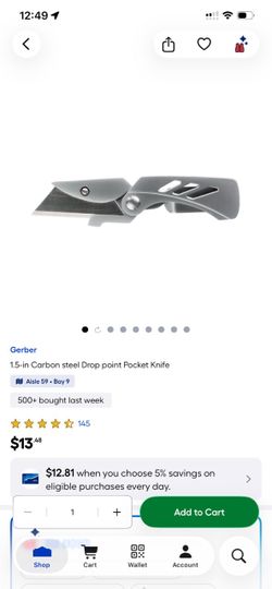 Gerber 1.5-in Carbon Steel Drop Point Pocket Knife
