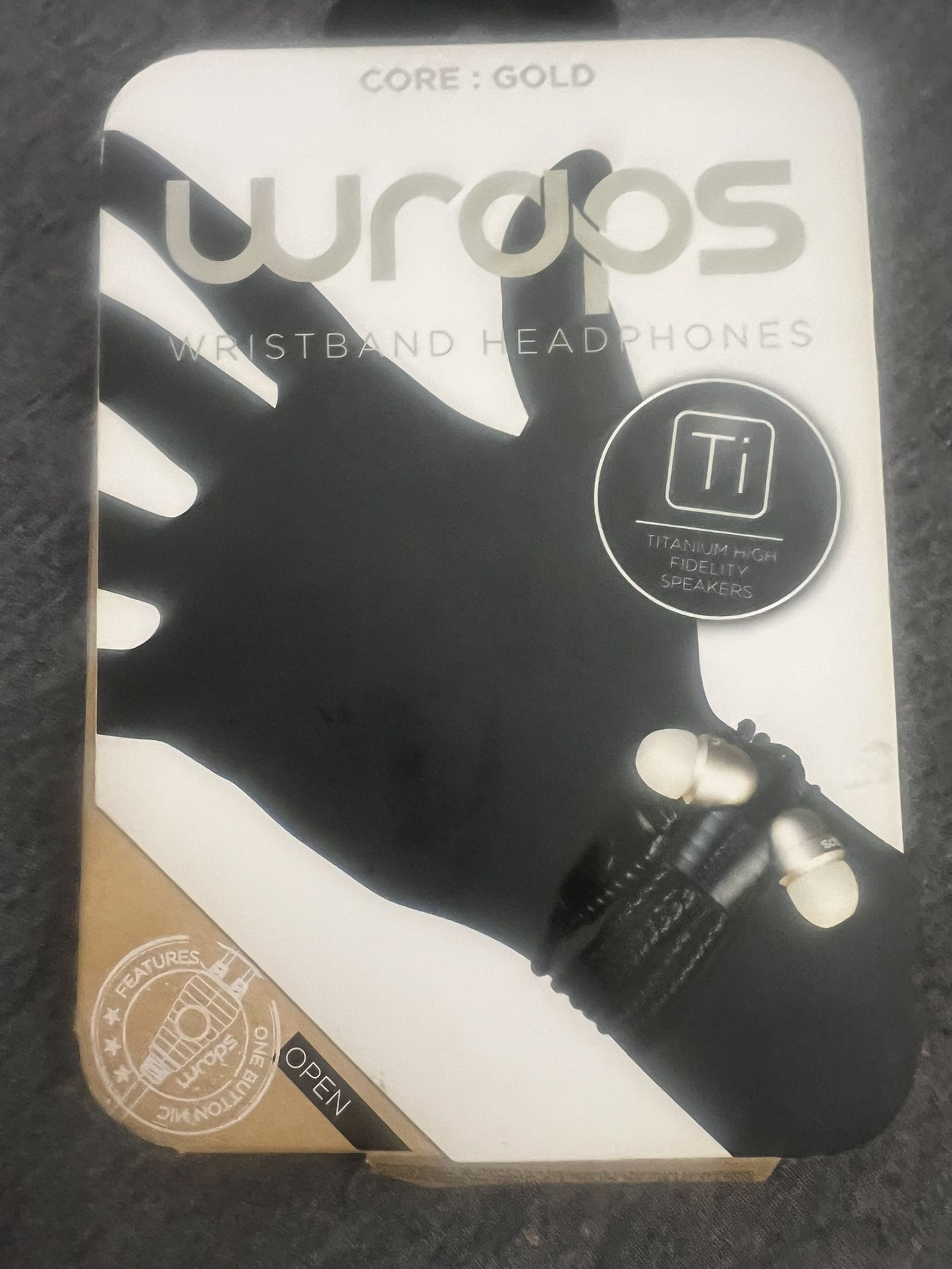 WRAPS Unisex Wristband Black/Gold Headphones