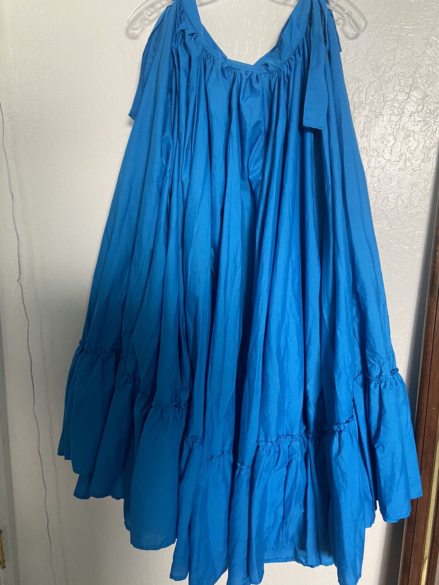 Blue Practice Folklorico Skirt