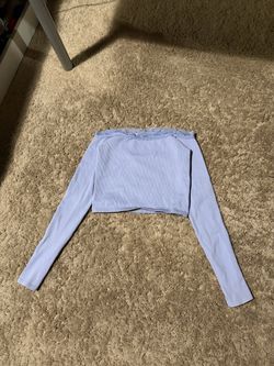 Purple Out From Under Laced Long Sleeve Crop Top