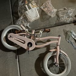 Costway 14” Kid’s Bike with Removable Training Wheels & Basket for 3-5 Years Old Pink