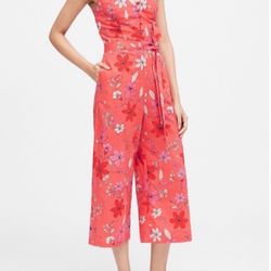Brand new woman’s Banana Republic brand Orange floral cropped jumpsuit up for sale 
