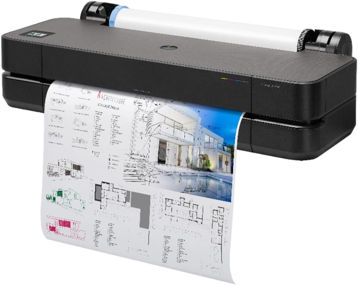 HP DesignJet T210 Large Format 24-inch Plotter Printer, with Modern Compact Design