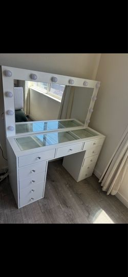 Vanity with LED lights