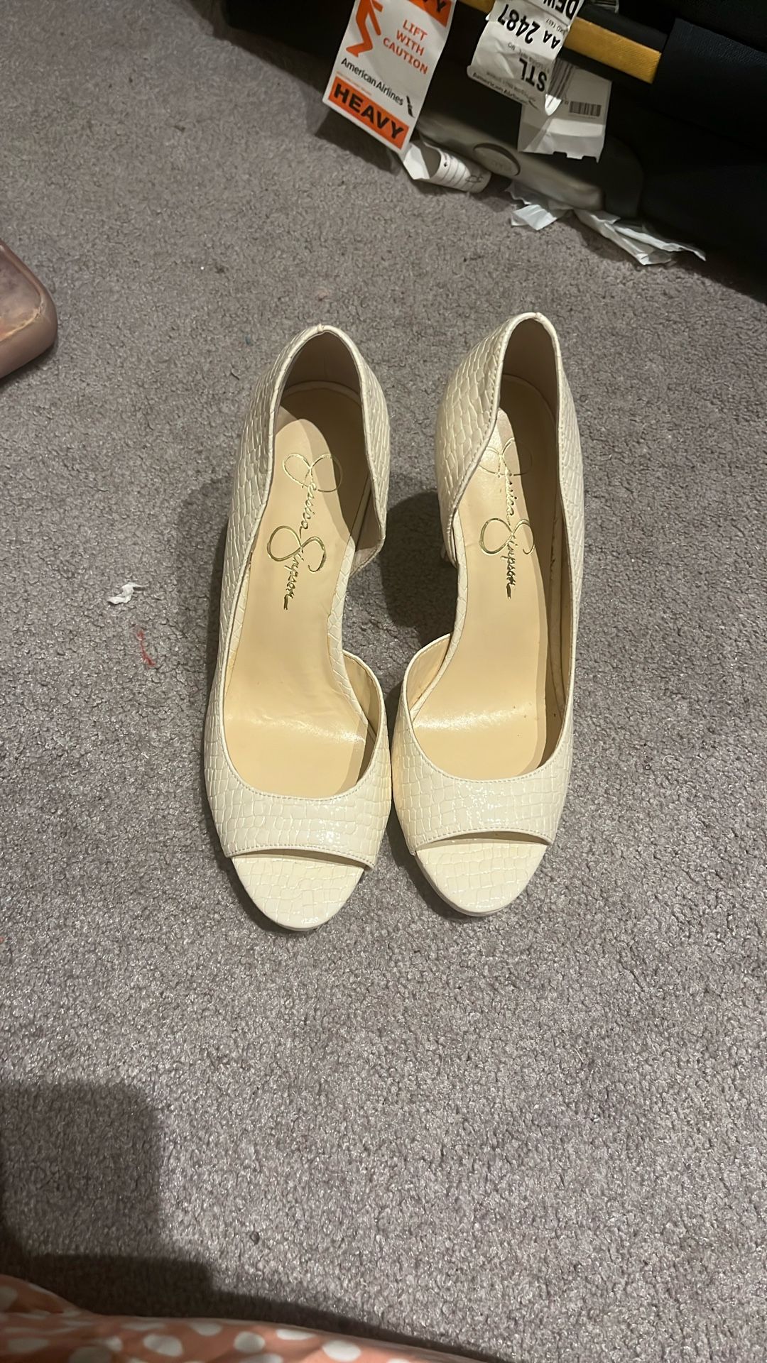 Snake skin Off White Jessica Simpson Heels