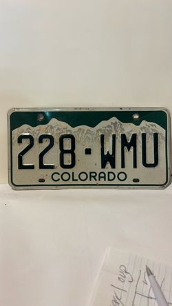 Colorado License Plate 228-WMU
