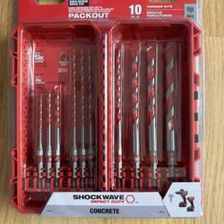 Milwaukee SHOCKWAVE Carbide Hammer Drill Bit Set. (10-Piece)