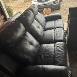 Black Leather Couch And Sofa