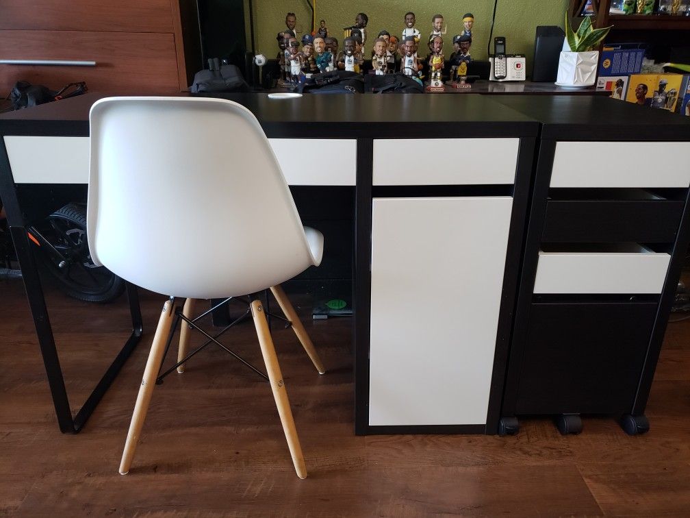 IKEA-MICKE Desk w/ Drawer Unit & Chair