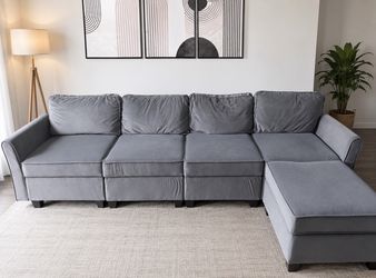 Gray sectional sofa(free delivery)