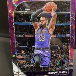 Lebron James NBA Hoops Purple Disco Prizm