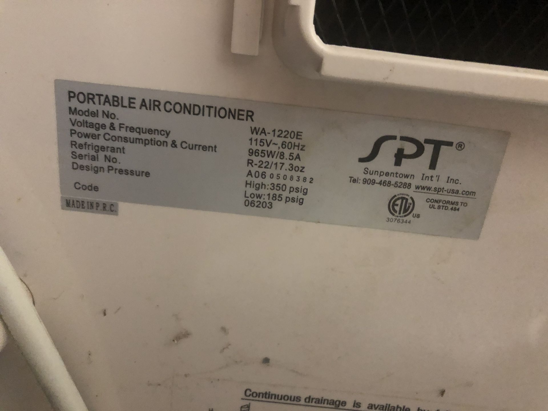 Portable ac 8000 btu