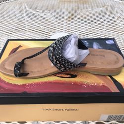 NEW!!  Black Embellished Sandals (size 8)