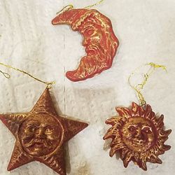 star, moon n sun ornament set