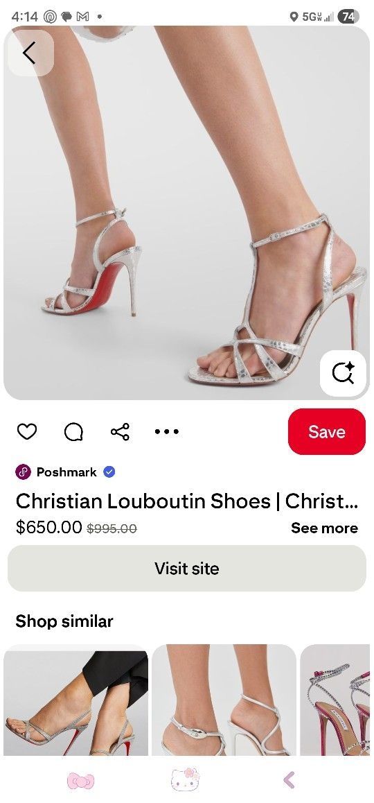 Christian Louboutin Metallic Silver