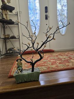 Unique Decorative Artifical Japanese Potted Bonsai Tree With Mudman