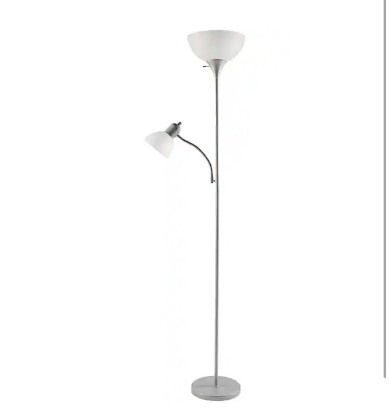 Hampton Bay 71.5 in. Silver Mother/Daughter Floor Lamp