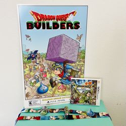 Dragon Quest VII + Double-side DQ Builders Promo Poster + Exclusive Lanyard & Pins!