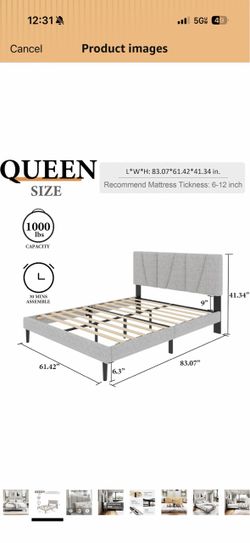 Queen size bed frame and head board