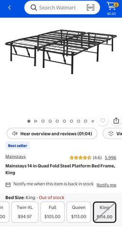 King size metal platform frame