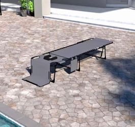 2-in-1 Tanning Chair and Chaise Lounge with Face Hole