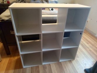 2 White 9-Cube Storage Shelf Units Shelves Dresser