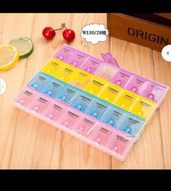 28 cell Pill Box Whole Month Medicine Organizer Week 7 Days Tablet Portable Storage Case Health Care Holder