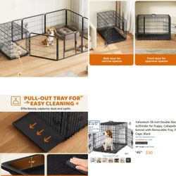Double Door Metal Wire Dog Crate