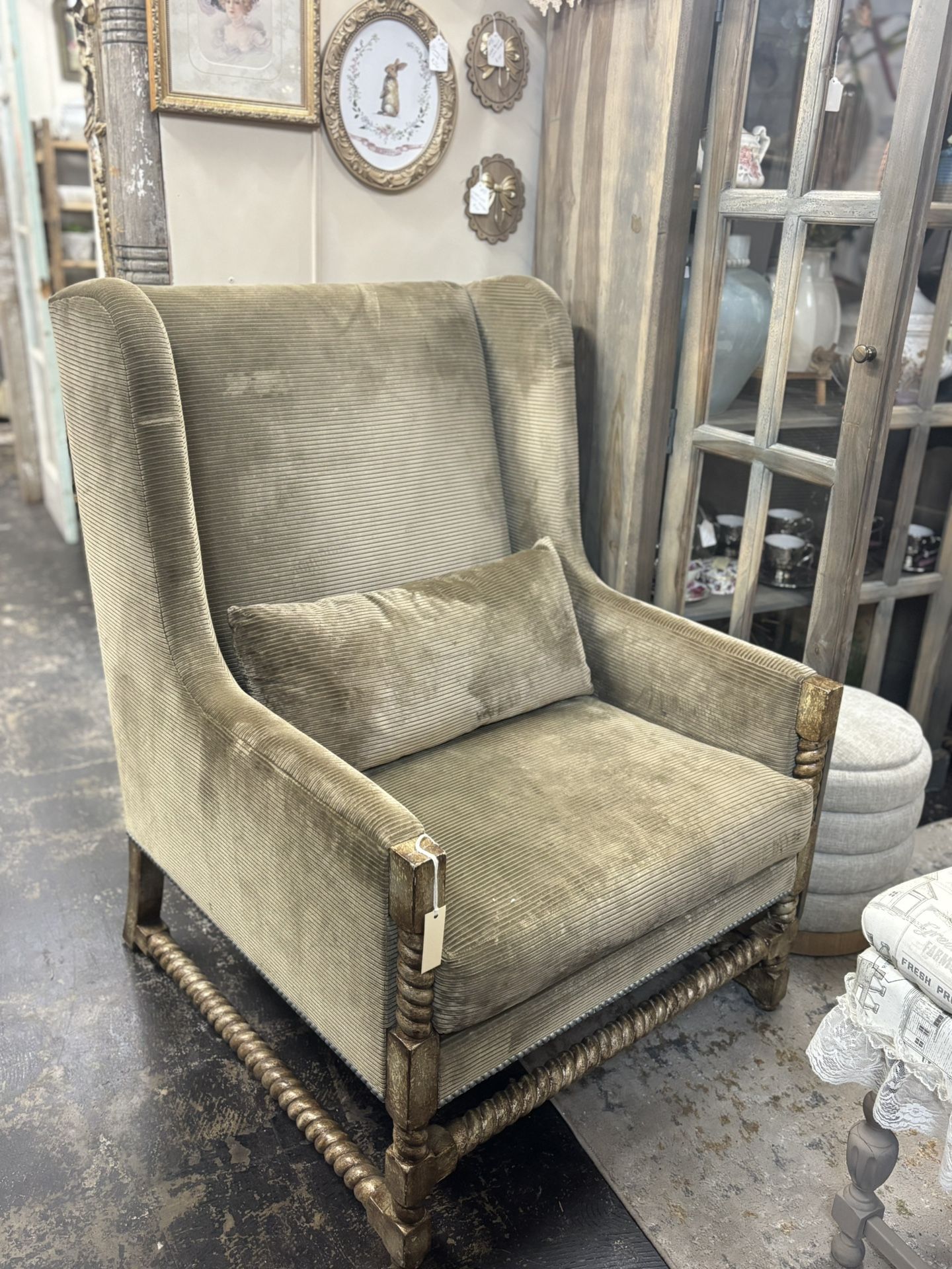 2 Green Sofa Chairs